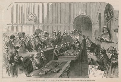 Starożytny zwyczaj panowania obywatelskiego, na lustrze św. Michała, w sądzie skarbowym w Westminster autorstwa English School