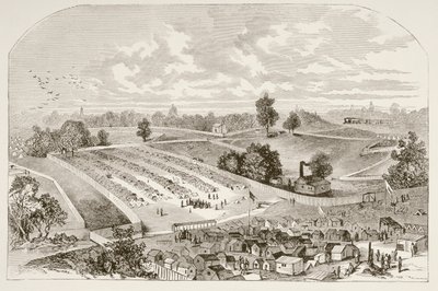 Więzienie Andersonville (litho) autorstwa English School