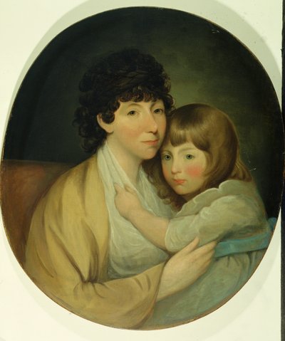 Anna Maria White (pani Charles Trench) i dziecko (olej na płótnie) autorstwa English School