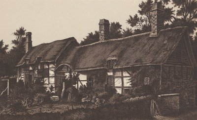 Domek Anne Hathaway, Stratford on Avon (litografia) autorstwa English School