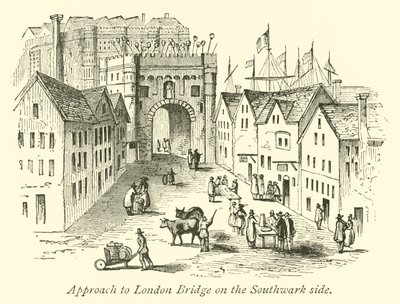 Podejście do London Bridge od strony Southwark autorstwa English School