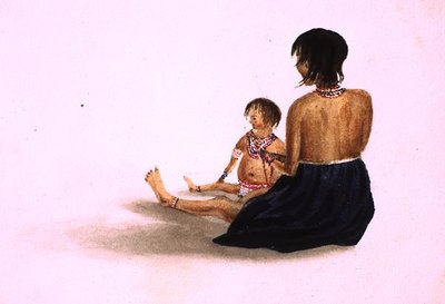 Arawak Indian and Child-Demerara (akwarela na papierze) autorstwa English School