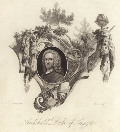 Archibald Campbell, 3. książę Argyll, szkocki polityk, prawnik i żołnierz (grawerowanie) autorstwa English School