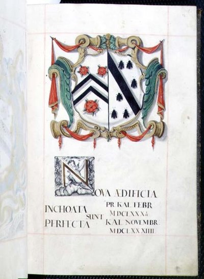 Archiwum 3693 k.2 Herb z Księgi Beneficjentów Nowych Budynków, Oksford autorstwa English School