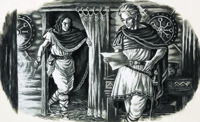 Armeniusz, niemiecki książę schwytany przez Rzymian, którzy później wyzwolili Niemcy autorstwa English School
