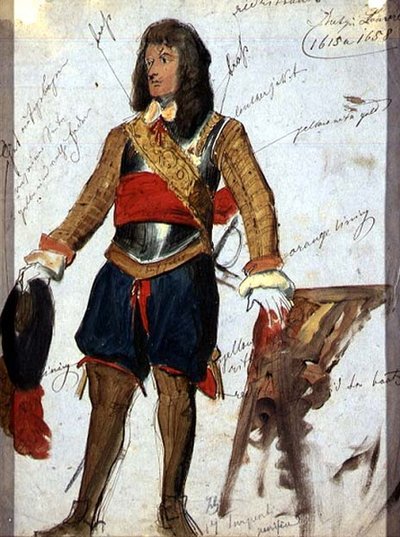 Zbroja (ok. 1615) w Luwrze, Paryż, ok. 1850 (akwarela i gwasz na papierze) autorstwa English School