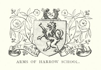 Broń szkoły Harrow (grawerunek) autorstwa English School