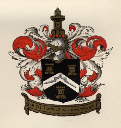 Arms of the Free Masons of the Gateshead Chapter, 1671, z Historii masonerii, tom II, wydanej przez Thomasa C. Jacka, Londyn, 1883 autorstwa English School