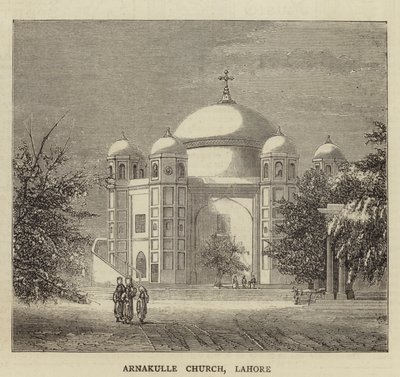 Kościół Arnakulle, Lahore (grafika) autorstwa English School