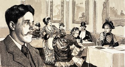 Arnold Bennett zainspirował się do napisania „Opowieści o starych żonach”, gdy obserwował dużą kobietę w restauracji autorstwa English School