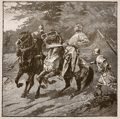 Aresztowanie króla Ryszarda, ilustracja z Cassells Illustrated History of England (zdjęcie w sepii) autorstwa English School