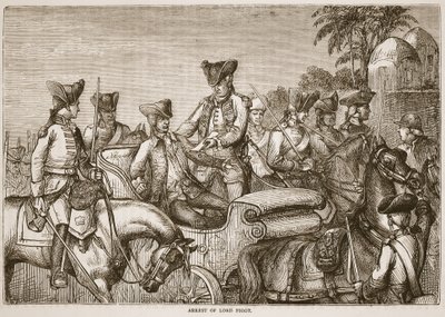 Aresztowanie Lorda Pigota, ilustracja z Cassells Illustrated History of India autorstwa Jamesa Granta, wyd. 1879 autorstwa English School