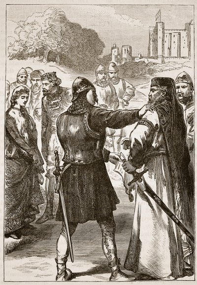Aresztowanie księcia Gloucester, ilustracja z Cassells Illustrated History of England (zdjęcie w sepii) autorstwa English School