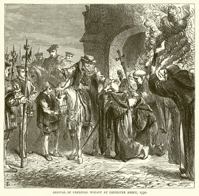 Przybycie kardynała Wolseya do opactwa Leicester, 1530 autorstwa English School