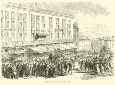 Przybycie delegatów do Bordeaux, grudzień 1870 autorstwa English School