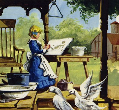 Jako dziecko Anna Mary Robertson lubiła malować autorstwa English School
