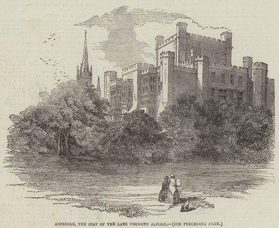 Ashridge, siedziba zmarłego wicehrabiego Alforda (rycina) autorstwa English School