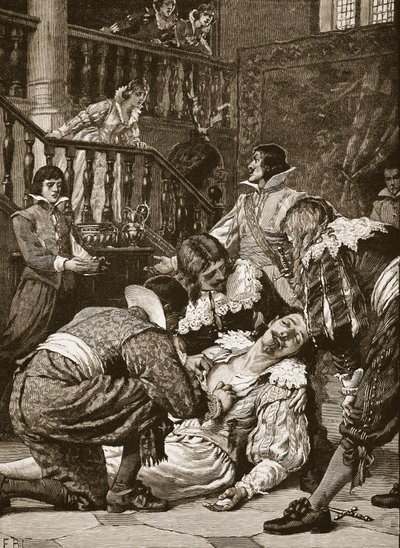 Zabójstwo księcia Buckingham, ilustracja z „Cassell