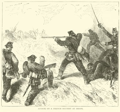 Atak na francuską baterię w Sedanie, wrzesień 1870 autorstwa English School