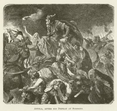 Attila nach seiner Niederlage bei Soissons von English School