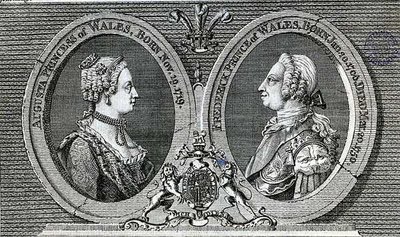 Augusta, księżna Walii (1719-72) i Fryderyk Ludwik, książę Walii (1707-51), pomnik z Gentleman
