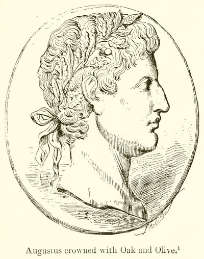 Augustus zwieńczony Dębem i Oliwką autorstwa English School