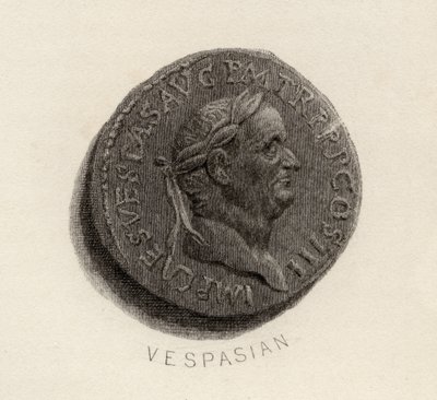 Moneta Aureus, z epoki Wespazjana, Tytus Flavius Vespasianus autorstwa English School