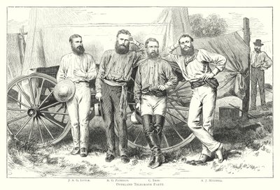 Australia: Overland Telegraph Party (grawerowanie) autorstwa English School