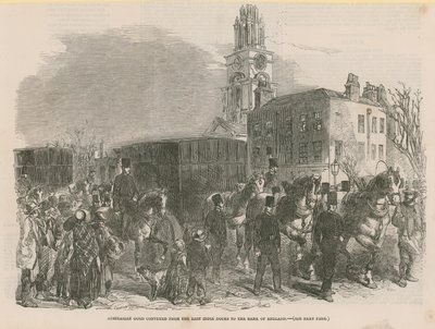 Australijskie złoto przetransportowane z East India Docks do Banku Anglii autorstwa English School