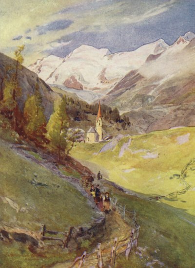 Austria: Gurgl, wioska w Tyrolu (kolor lito) autorstwa English School