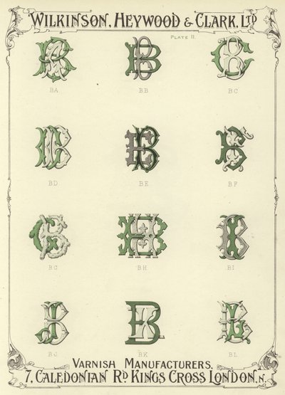 BA, BB, BC, BD, BE, BF, BG, BH, BI, BJ, BK, BL autorstwa English School