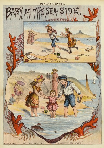 Dziecko nad morzem (chromolitho) autorstwa English School