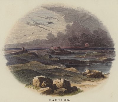 Babilon (kolorowy grawerunek) autorstwa English School