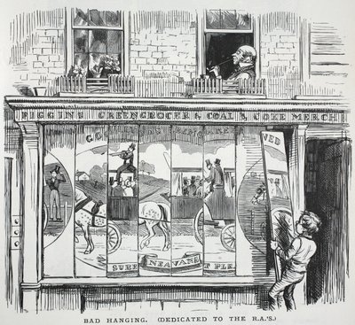 Bad Hanging (poświęcony RA), ilustracja z Punch autorstwa English School