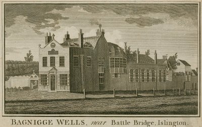 Bagnigge Wells, niedaleko Battle Bridge, Islington, Londyn autorstwa English School