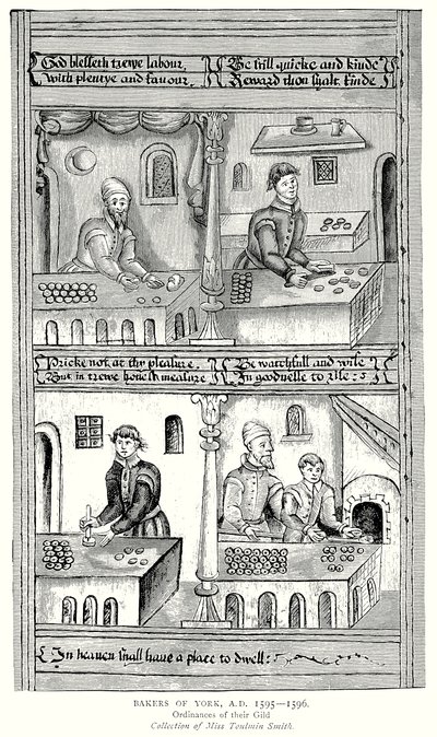 Piekarze z Yorku, AD 1595-1596. Zarządzenia ich gildii (rycina) autorstwa English School