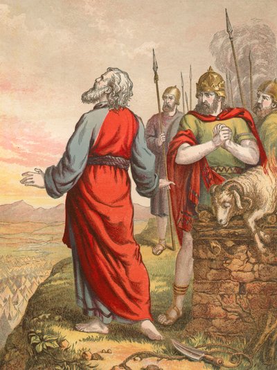 Balaam błogosławi lud autorstwa English School