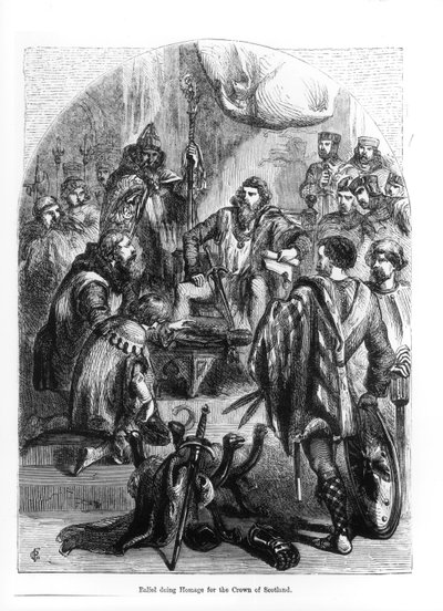 Baliol (1249-1315) Składanie hołdu dla Korony Szkocji autorstwa English School