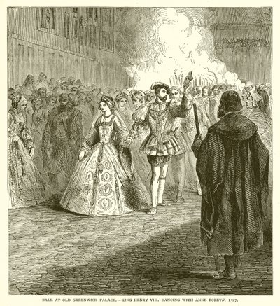 Bal w Old Greenwich Palace.--Król Henryk VIII tańczący z Anną Boleyn, 1527 autorstwa English School