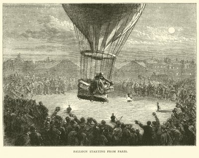 Balon startujący z Paryża, wrzesień 1870 autorstwa English School