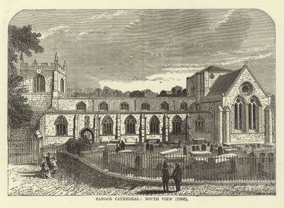 Katedra w Bangor, widok na południe (1886) autorstwa English School