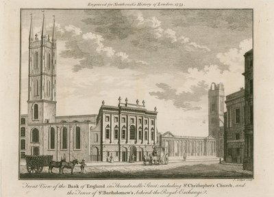 Bank of England, skrzydło wschodnie dodane przez Sir Roberta Taylora, 1765 autorstwa English School