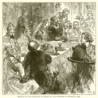 Bankiet na ślubie Henryka III i Eleonory z Prowansji, 1236 autorstwa English School