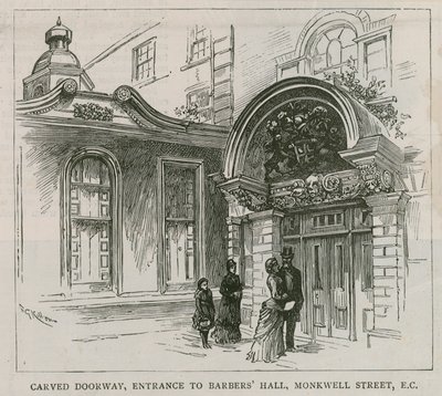 Barber Surgeons Hall, Monkwell Street, Londyn autorstwa English School