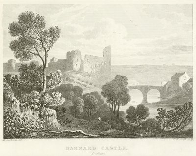 Zamek Barnard, Durham (grawerowanie) autorstwa English School