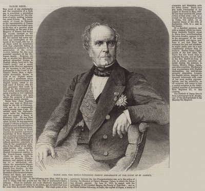 Baron Gros, nowo mianowany ambasador Francji na dworze św. Jakuba (grafika) autorstwa English School