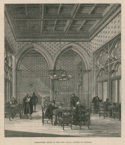 Sala Adwokatów w nowym Królewskim Sądzie Sprawiedliwości autorstwa English School