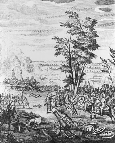 Bitwa pod Malplaquet, 11 września 1709, z „Historii królowej Anny”, 1740 autorstwa English School
