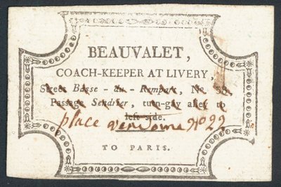 Beauvalet, trener w barwach, karta handlowa autorstwa English School