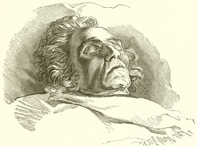 Beethoven na łożu śmierci autorstwa English School